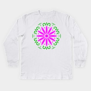 Face Mask Flower 17 Kids Long Sleeve T-Shirt